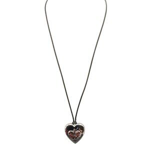 Vintage Avon Outspoken by Fergie Silver Heart Fleur De Lis Solid Perfume Locket